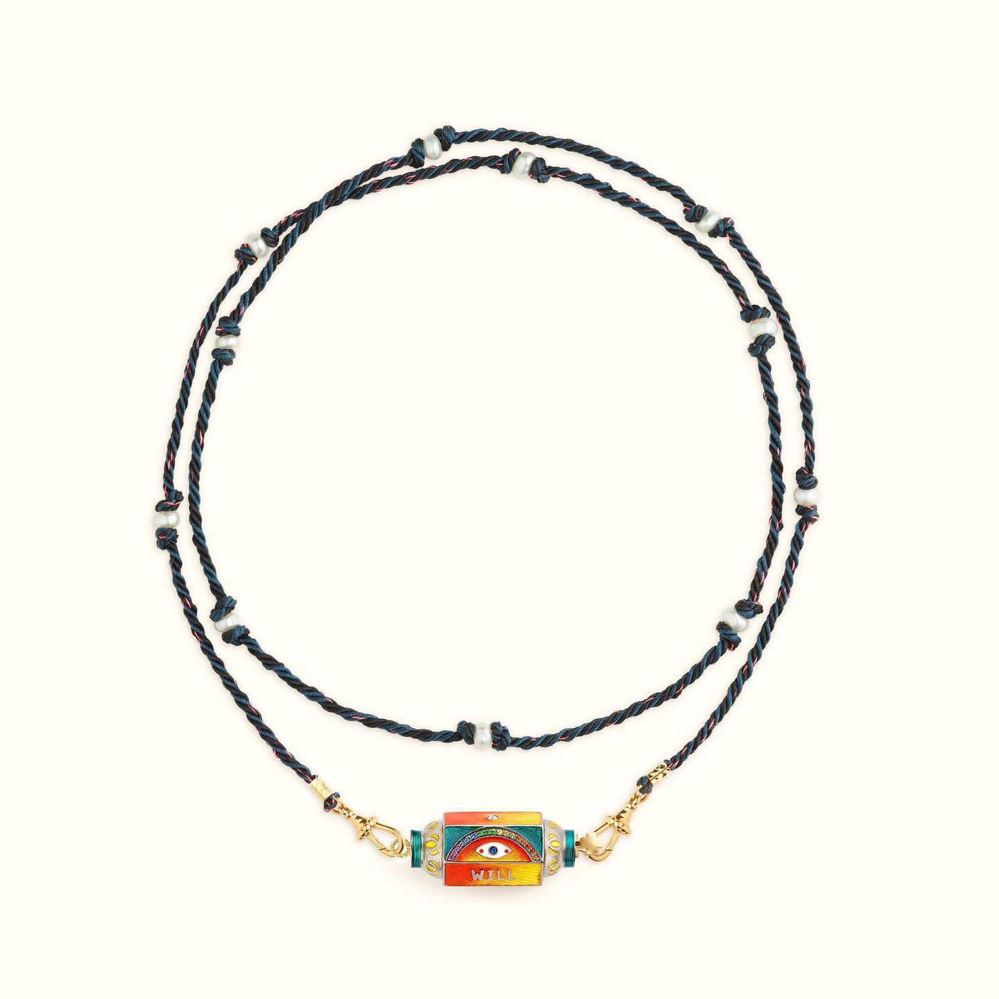 Collana Amore Tarot Occhio Stellare Geometrico in Rame Placcato Oro con Catena Regolabile