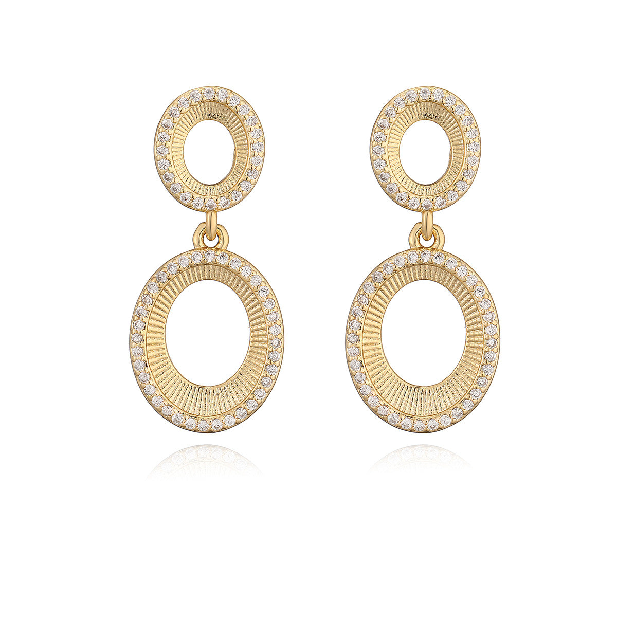 Minimalist Heart-Shaped Copper Earrings with Real Gold Plating and Zircon Accents for Women
