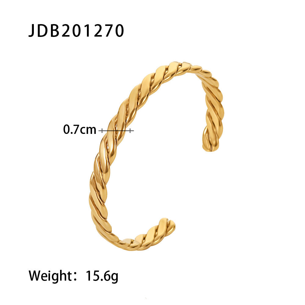 18K Gold Plated Geometric Titanium Steel Stainless Steel Bracelet