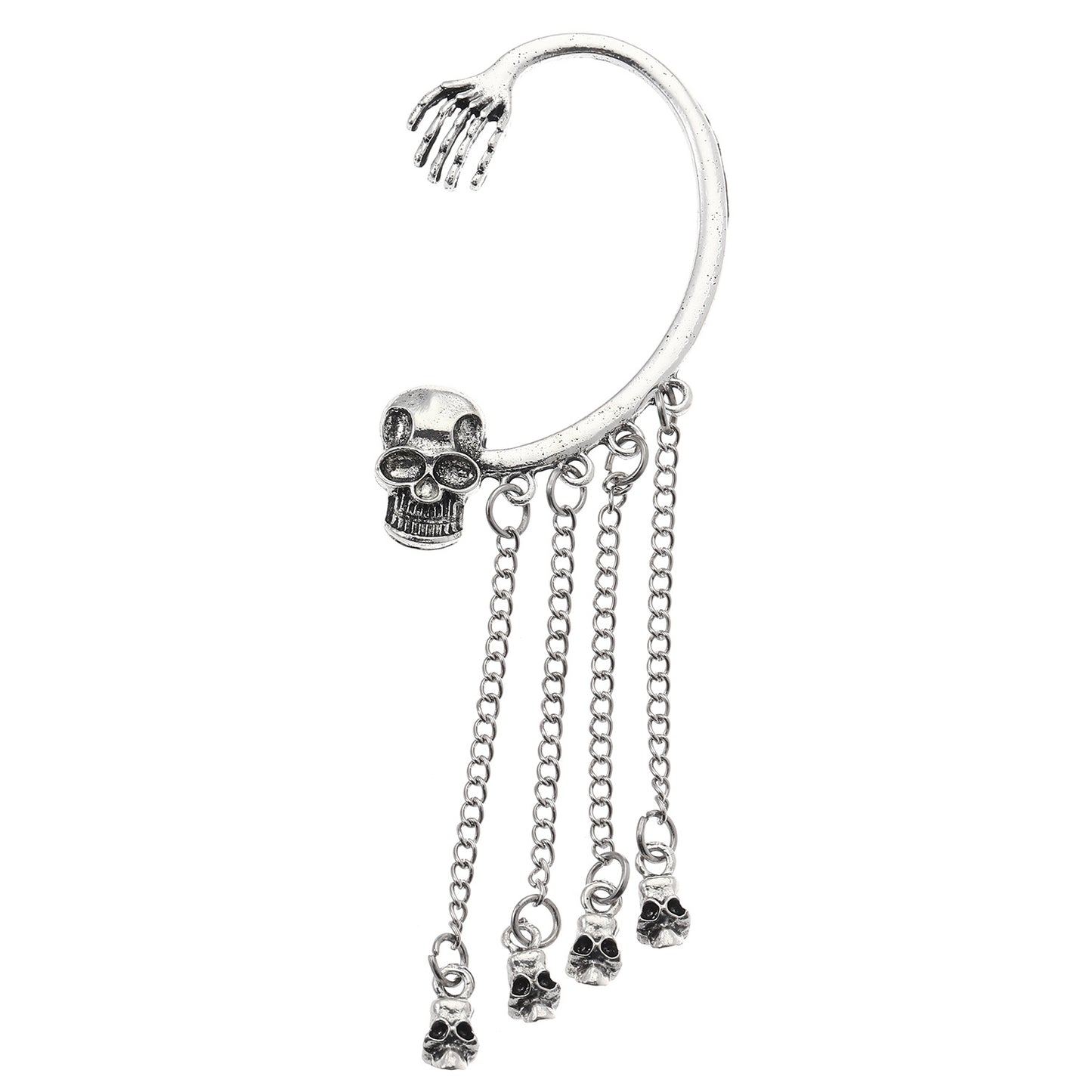 Pendientes góticos de aleación en forma de calavera con acabado chapado, estilo dark rock, para Halloween y fiestas de disfraces