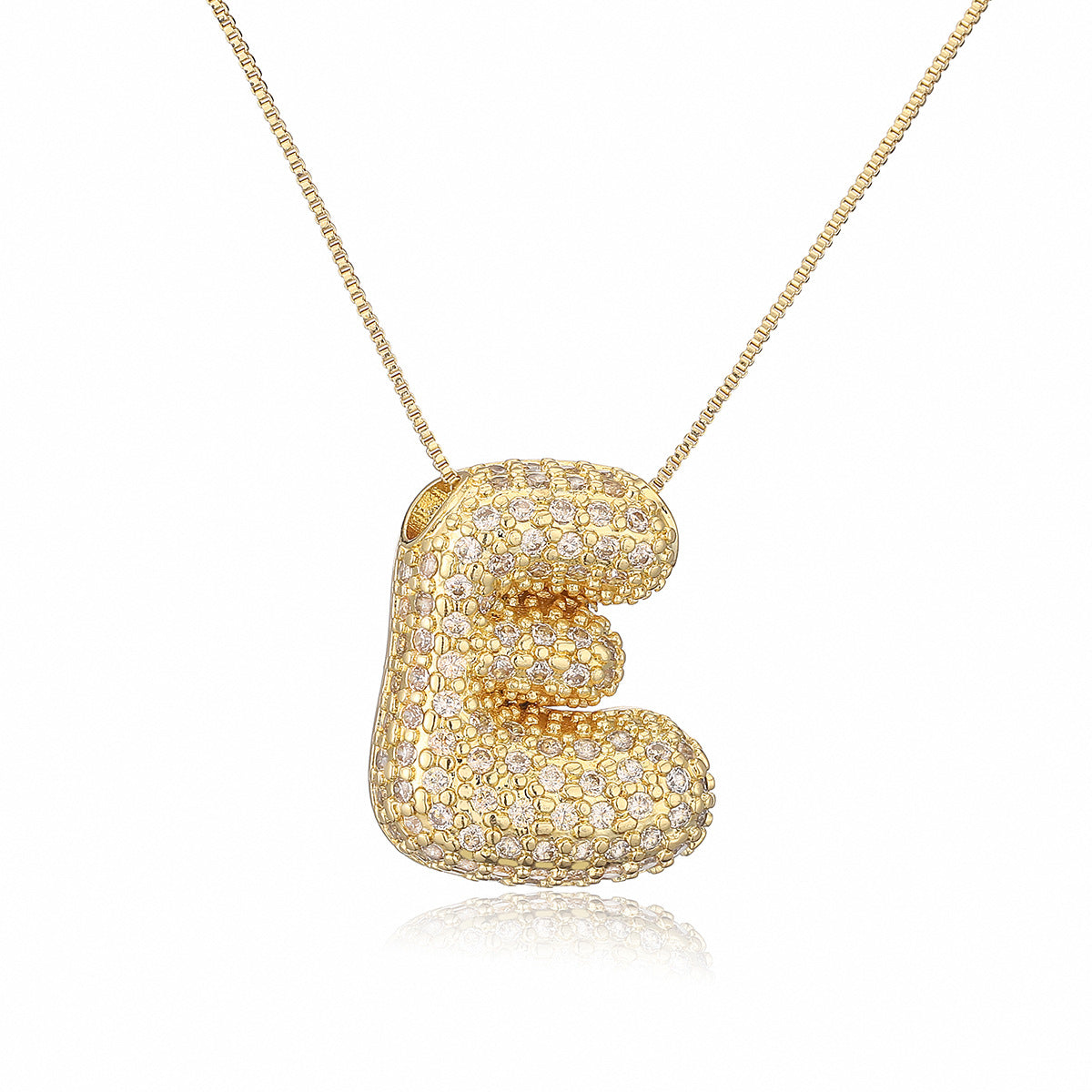 Collana a forma di lettera minimalista in rame placcato oro vero da donna
