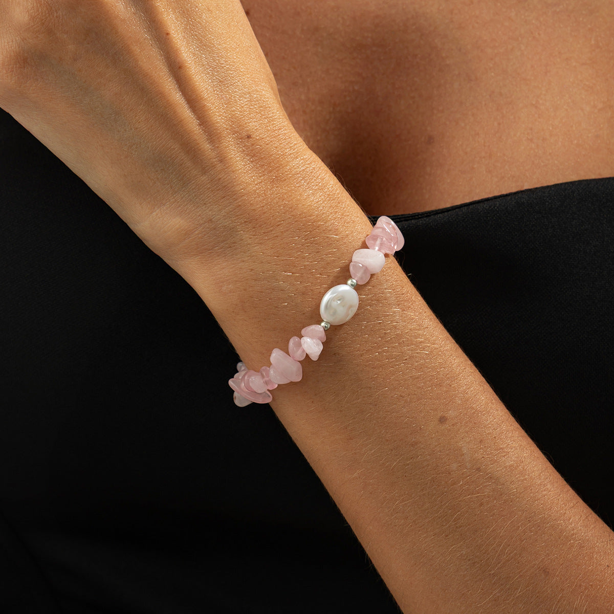 Sweet Heart Geometric Faux Pearl Plated Necklace for Women