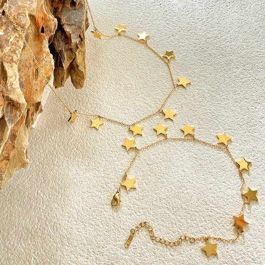 Gold Plated Titanium Steel Star Necklace