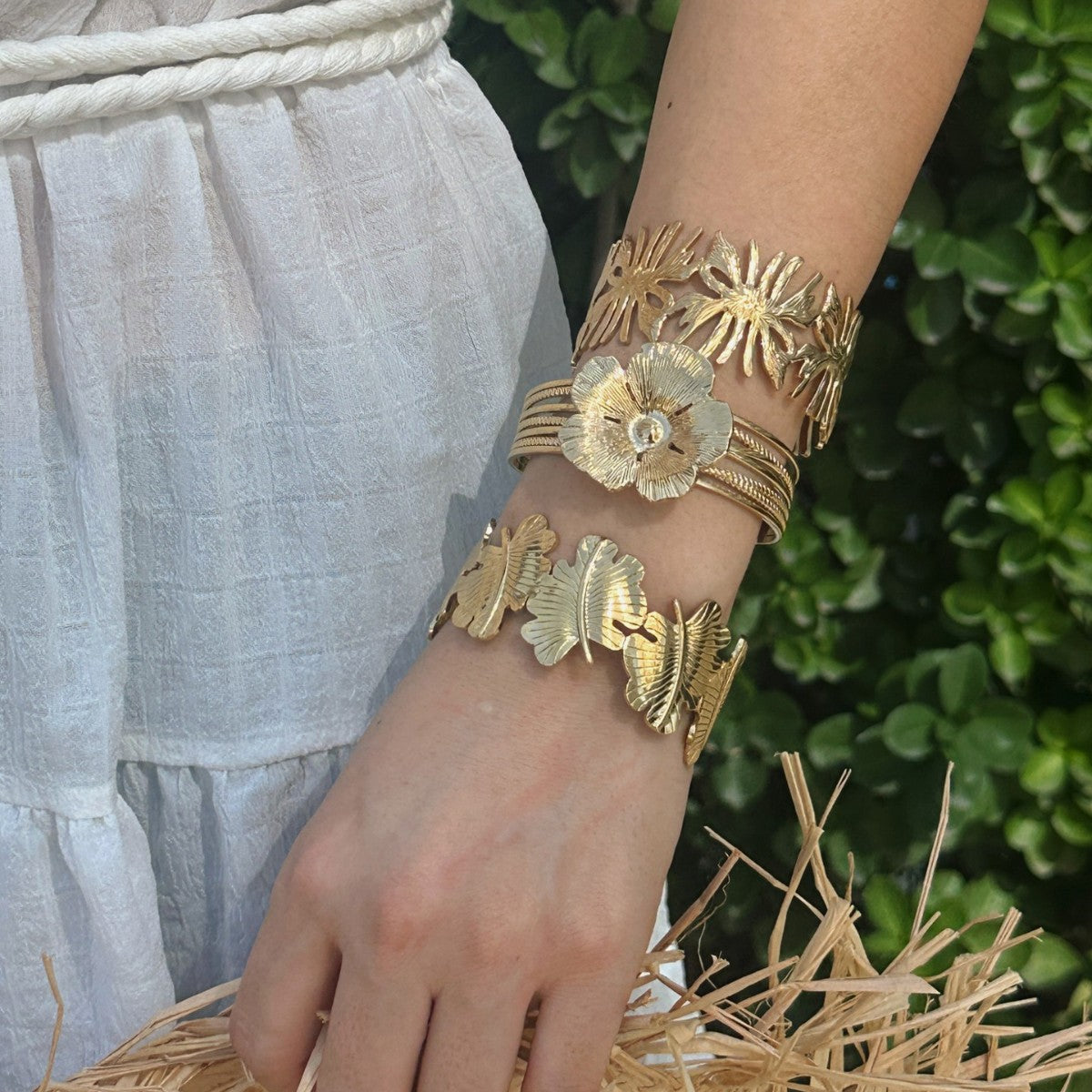 Braccialetto da donna in acciaio inossidabile placcato geometrico vuoto, stile Hip-hop vintage