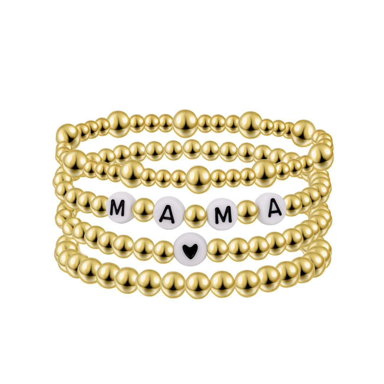 Bohemian Elegant Letter Hematite Beaded Bracelet Set for Women
