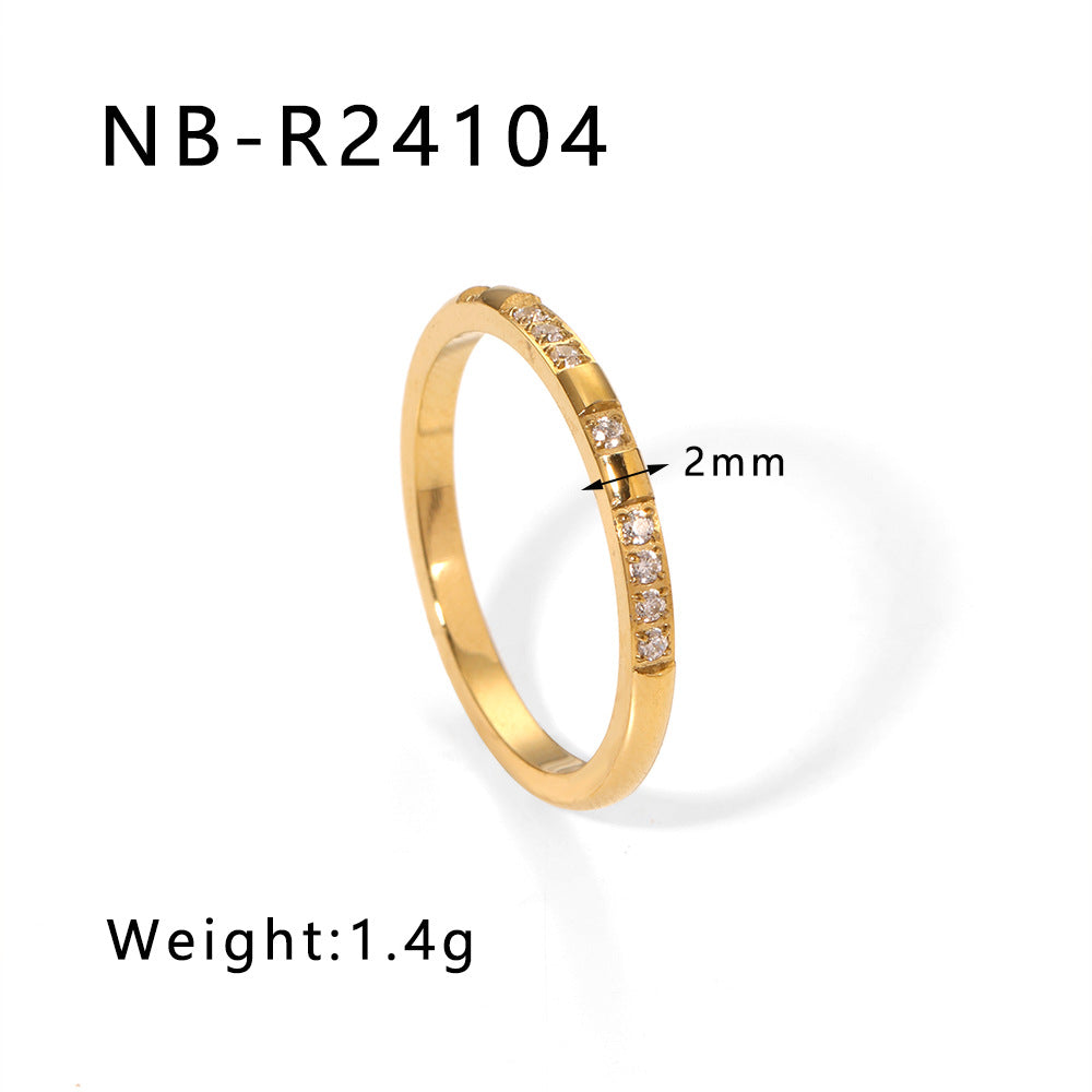 Elegante Anello in Acciaio Inossidabile con Trama Intrecciata e Intarsio di Strass con Motivi a Foglia, Onde e Forme Geometriche per Uomo e Donna