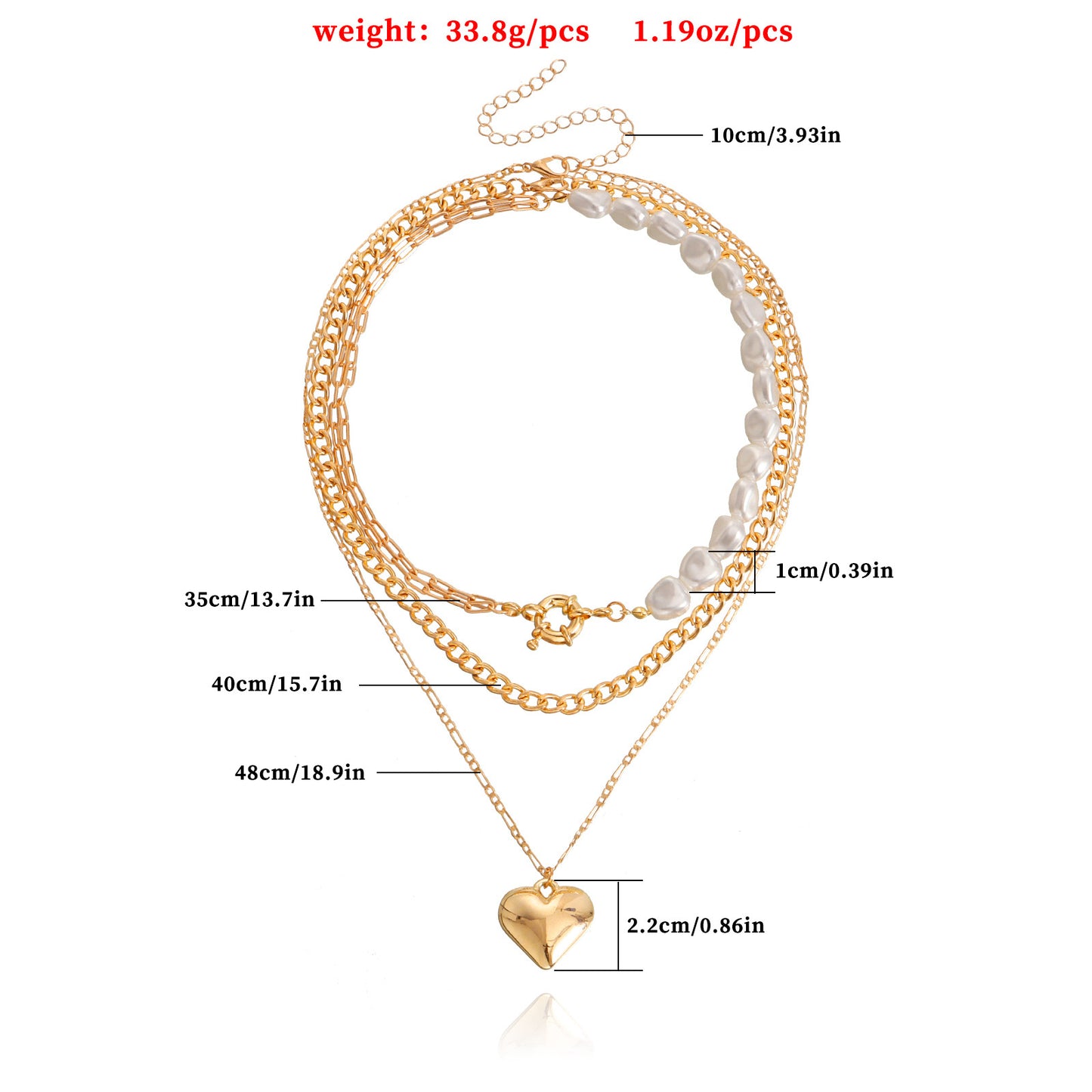Minimalist Asymmetrical Pearl Heart Pendant Necklace for Women with Alloy Chain and Electroplated Finish