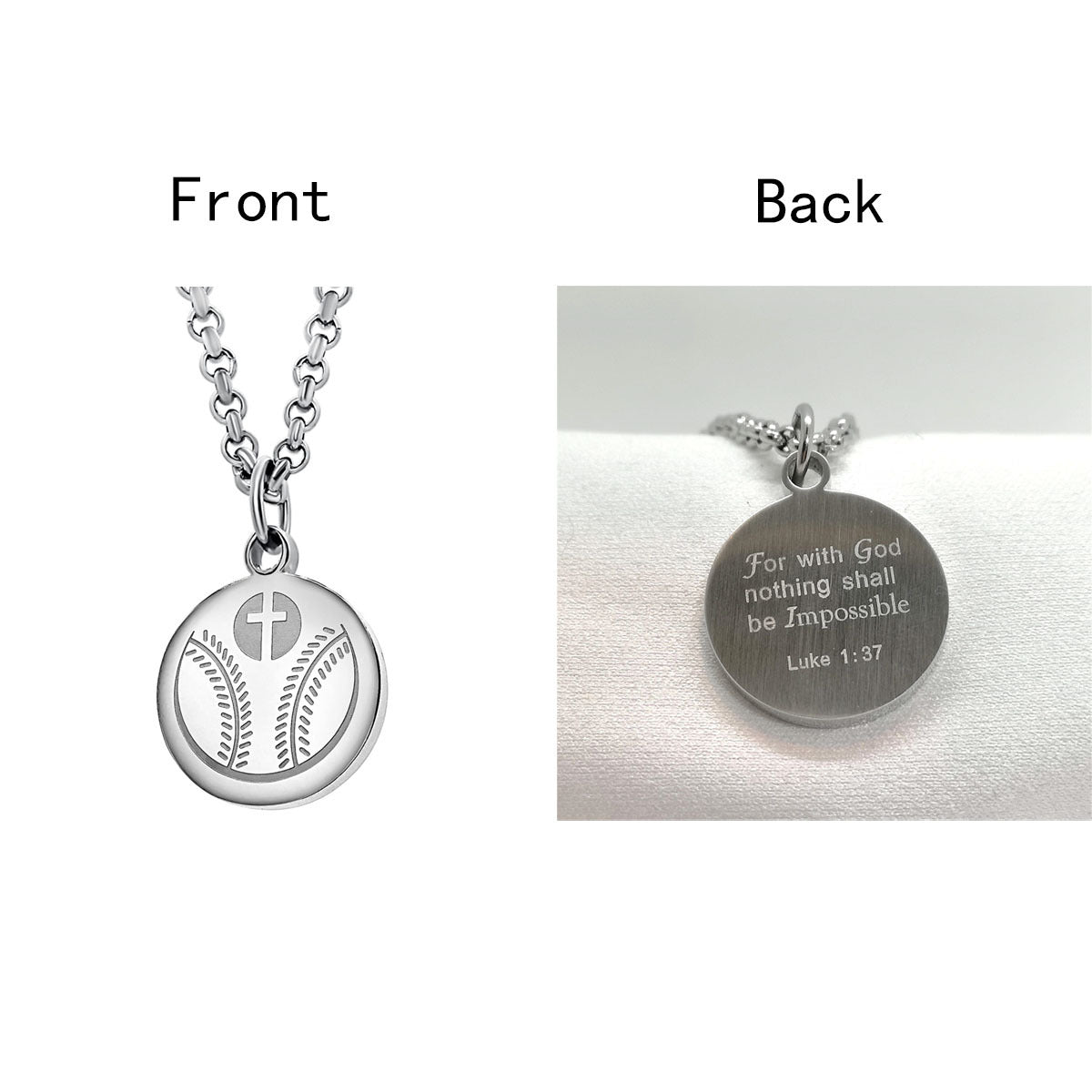 Collana girocollo da donna con ciondolo rotondo geometrico minimalista in acciaio al titanio con finitura lucida e catena a O