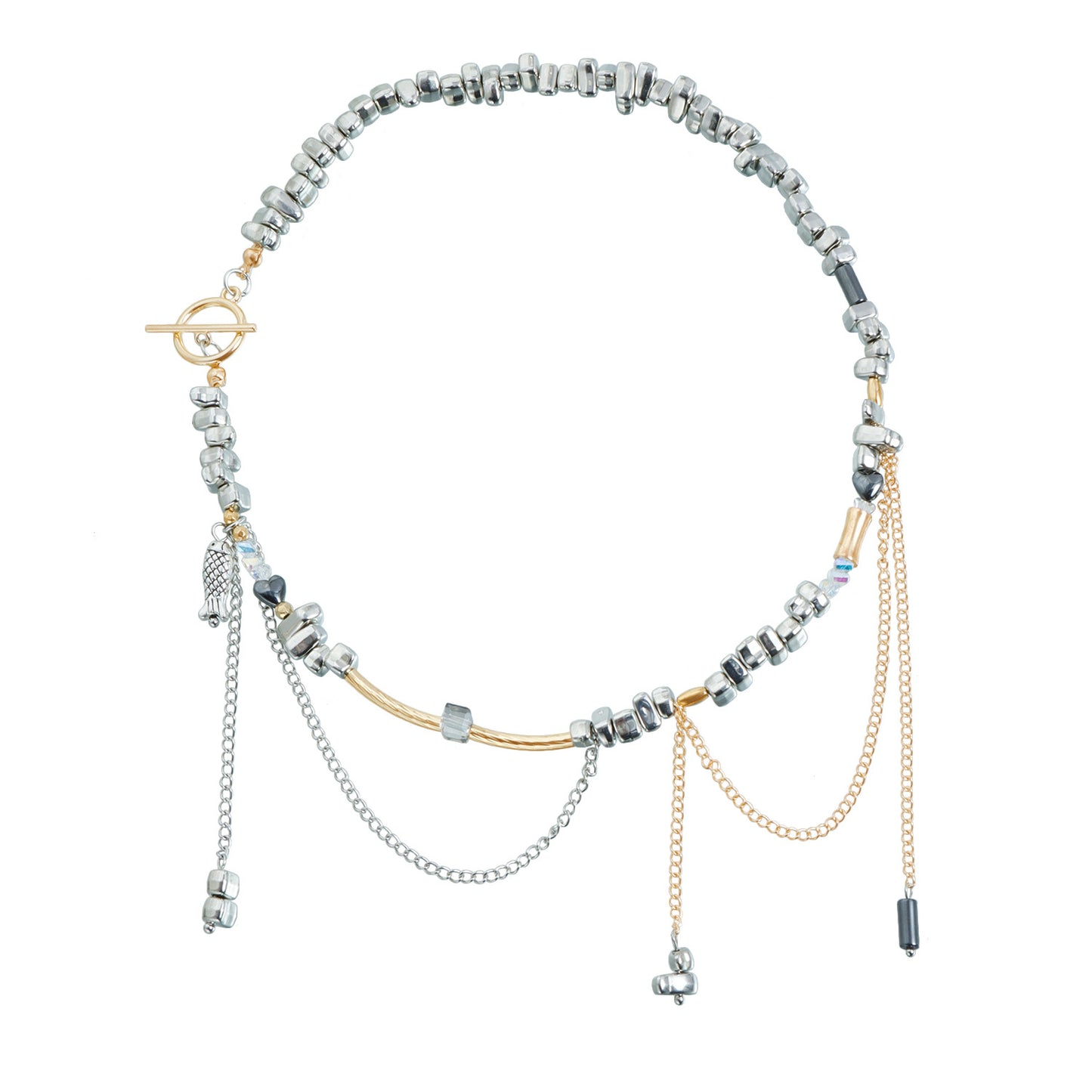 Sweet Streetwear Geometric Alloy Plated Necklace with Tassel for Women