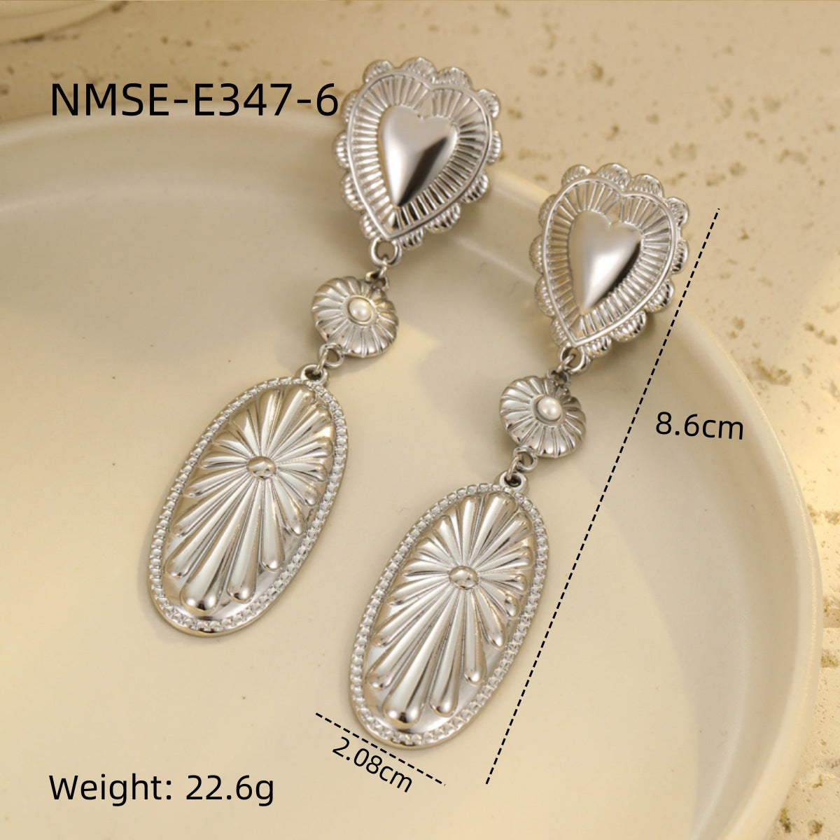 Bohemian Style Geometric Statement Drop Earrings in Stainless Steel with Plated Finish for Women