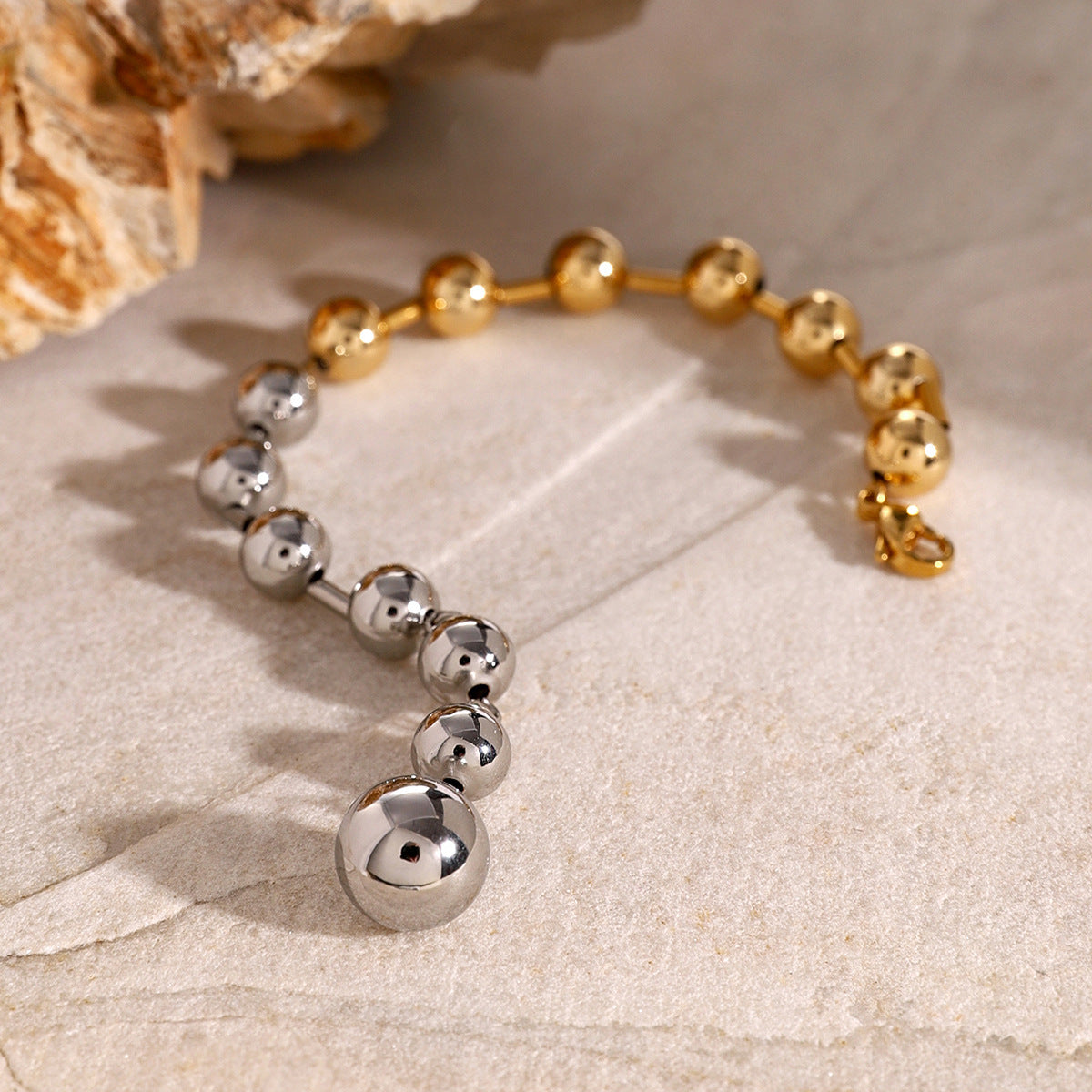 Geometric Round Brass Plated Bracelet for Women