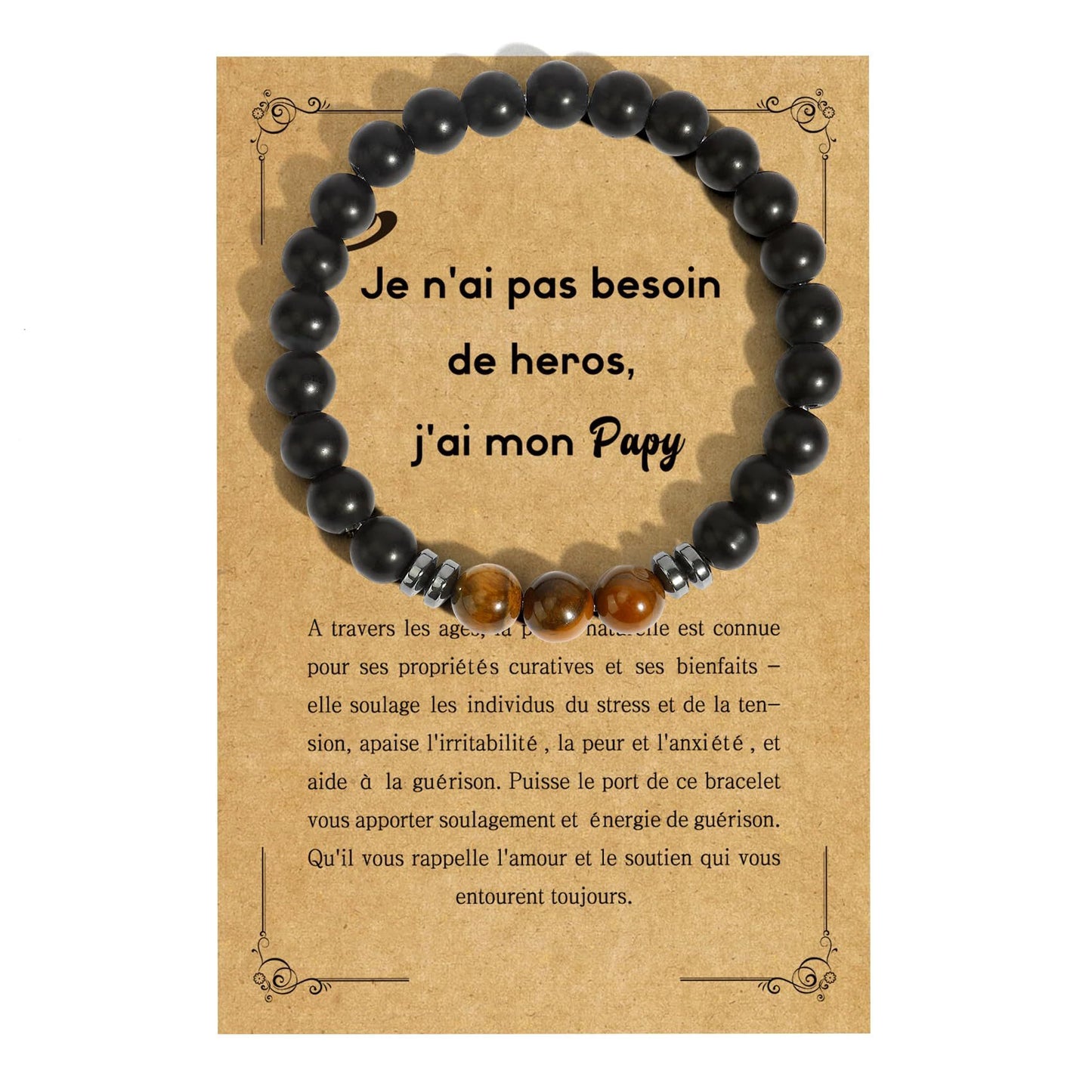 Men's Hand-woven Matte Tiger's Eye Geometric Bracelet with Magnetic Spacer