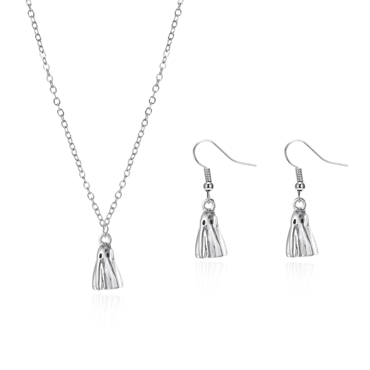 Collar con colgante de fantasma de Halloween para mujer, aleación electrochapada, estilo de dibujos animados y geométrico, versátil y a la moda, cadena para clavícula