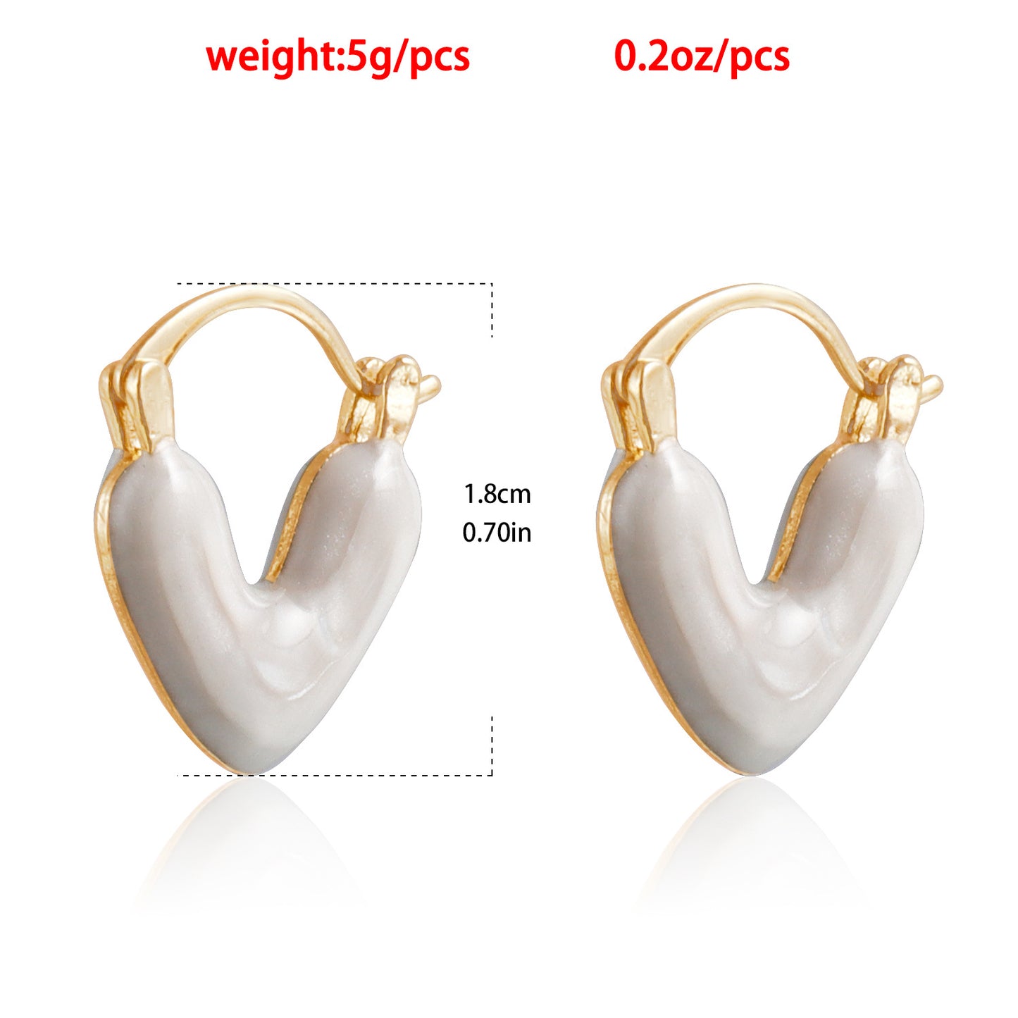 Vintage Minimalist V-Shaped Heart Stud Earrings for Women with Electroplated Metal Finish