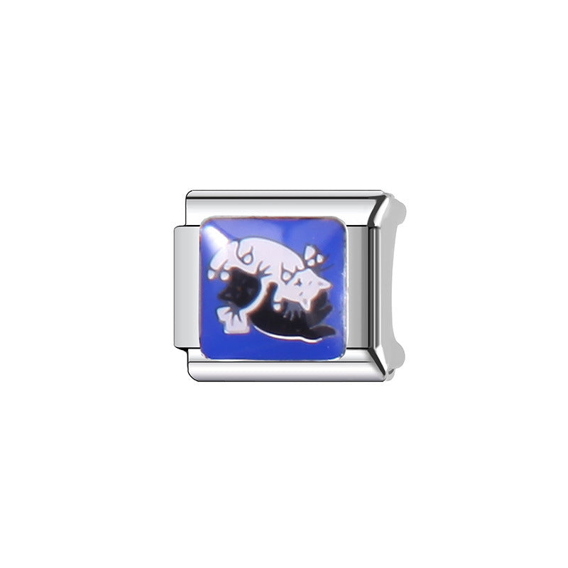 Sweet Cartoon Animal Stainless Steel Plated Charm Bar for Unisex