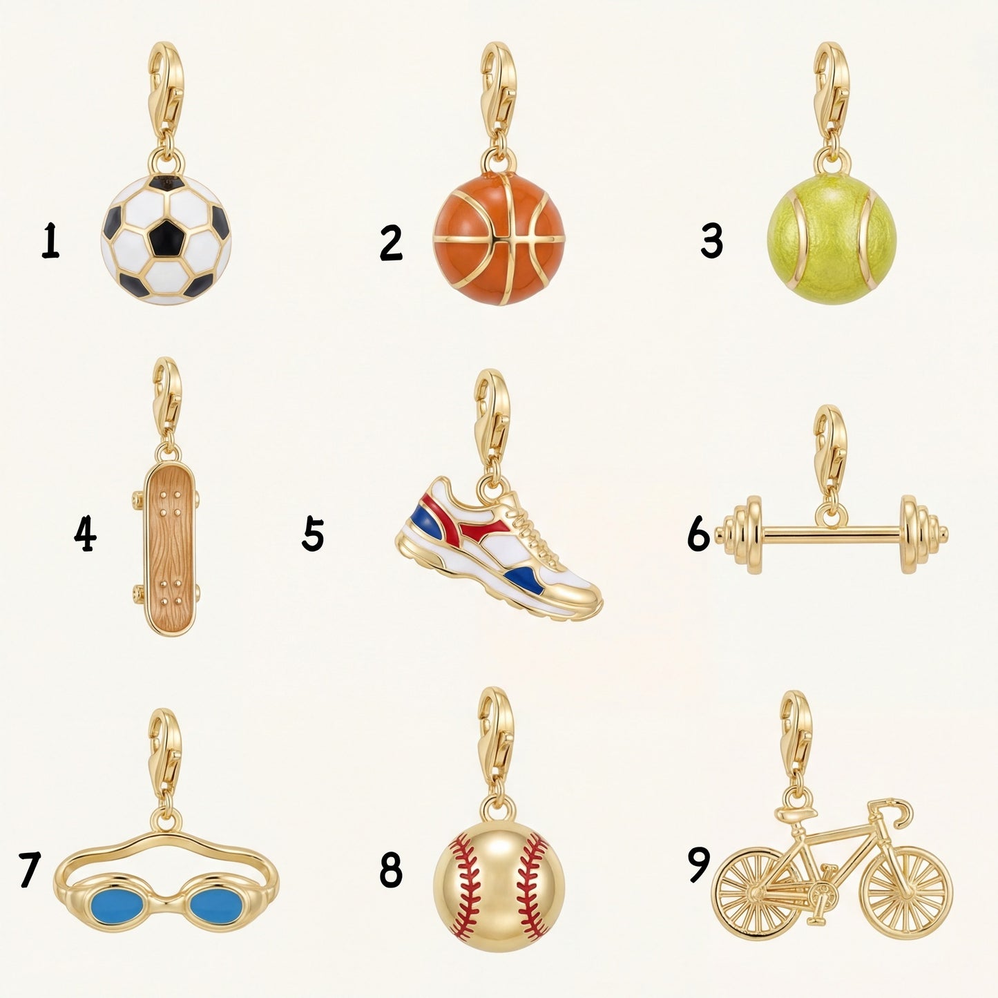 Sporty 18K Gold Plated Stainless Steel Round Heart Pendant DIY Charm Bar Necklace