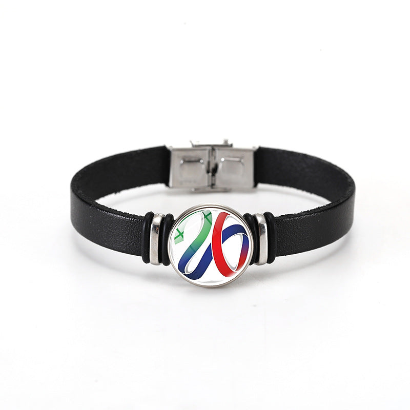 Casual Geometric Plated Leather Bracelet Unisex
