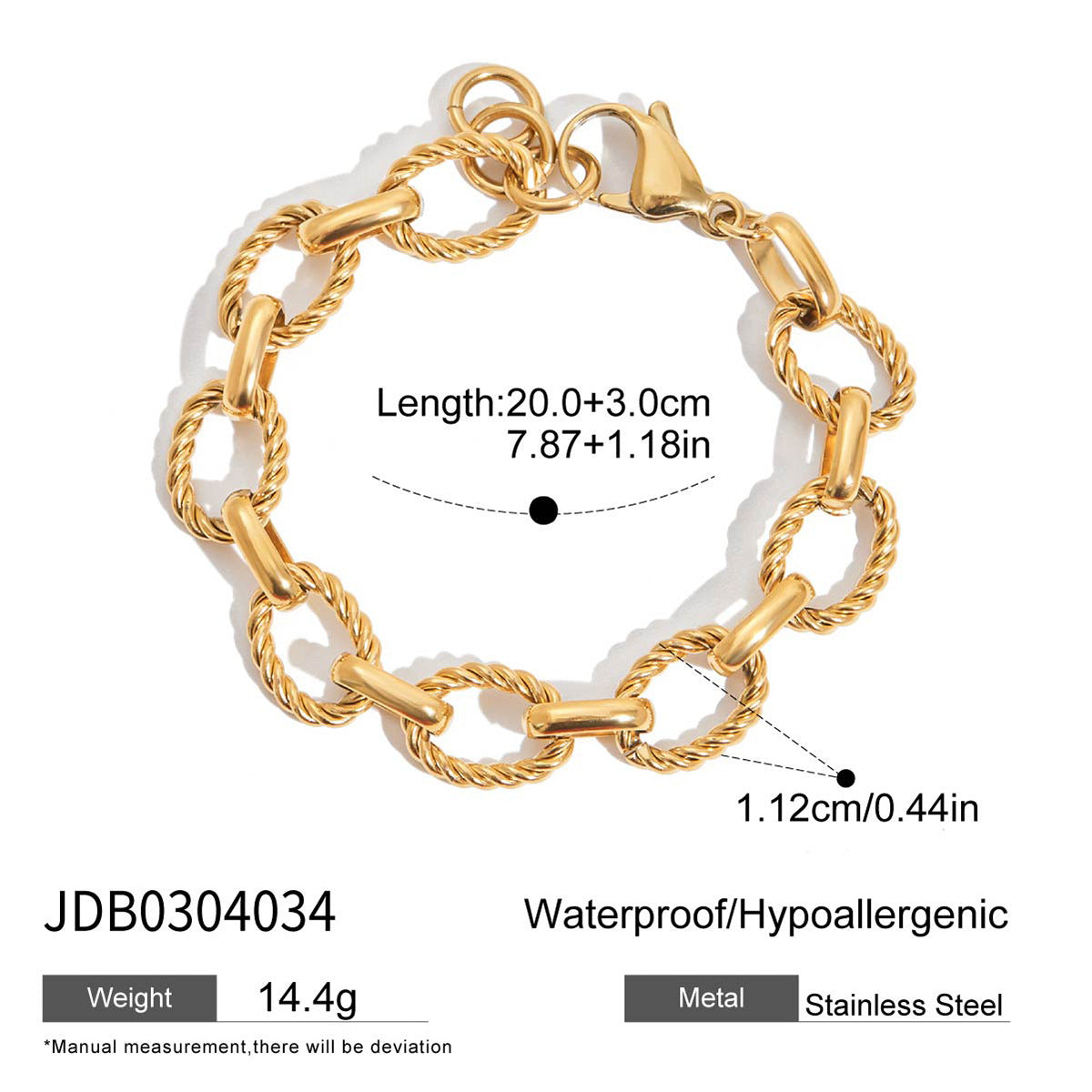 Elegante bracciale geometrico in acciaio inossidabile con perle d'acqua dolce e placcatura in oro da donna