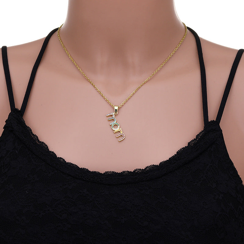 Elegante Collar con Colgante de Letra para Mujer, Cadena de Serpiente de Acero Inoxidable con Diseño Geométrico y Baño de Oro