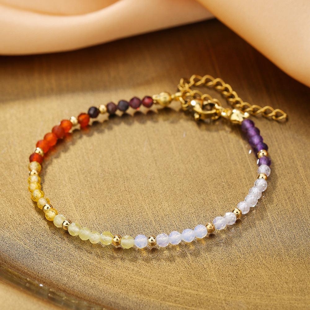 Bohemian Style Minimalist Fashion Bracelet for Women with Natural Stone Beads and Knot Detailing