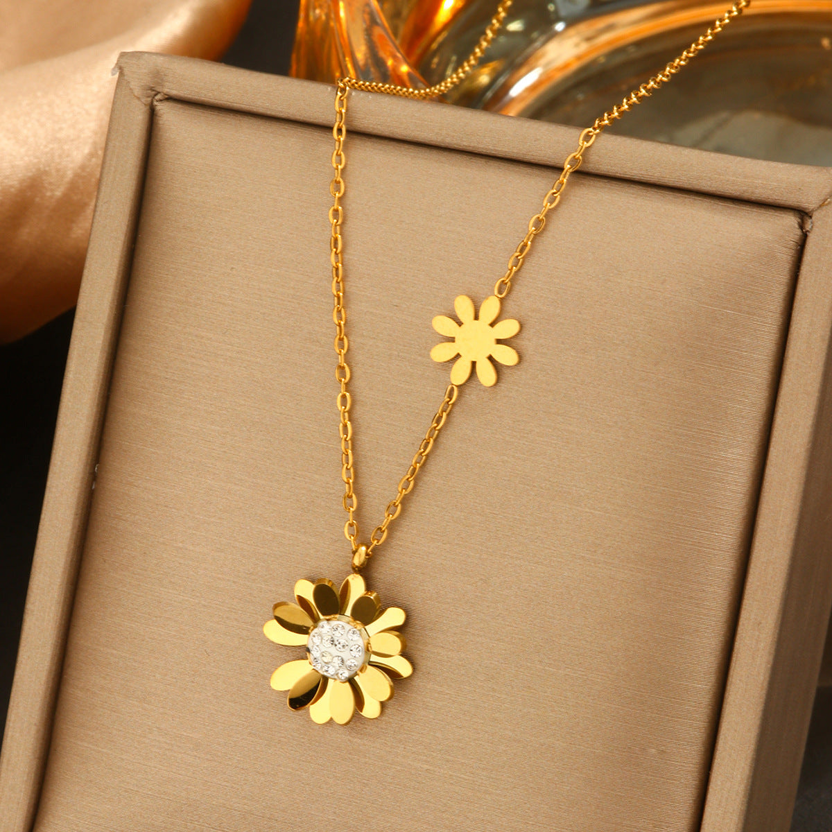 Elegant Titanium Steel Plated Multi-Layer Necklace with Heart Star Floral Geometric and Letter Pendants for Women