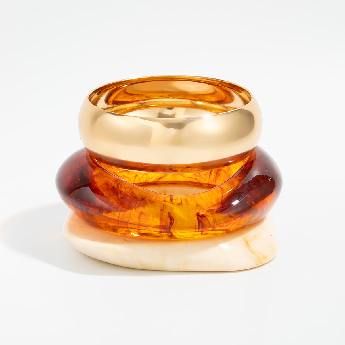 Exaggerated Geometric Square Oval Resin Bracelet for Women
