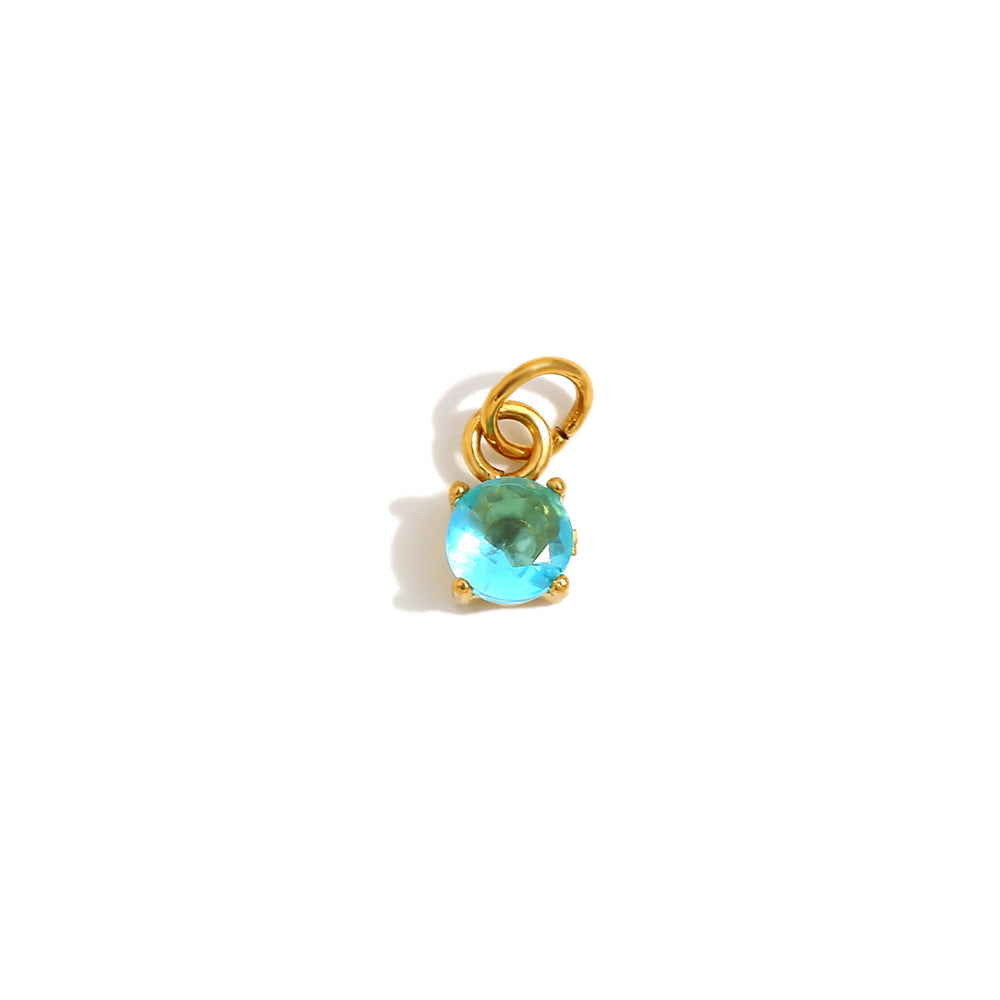 Ciondolo a Barra con Charms in Acciaio Inossidabile Geometrico Minimalista Placcato Oro 18K