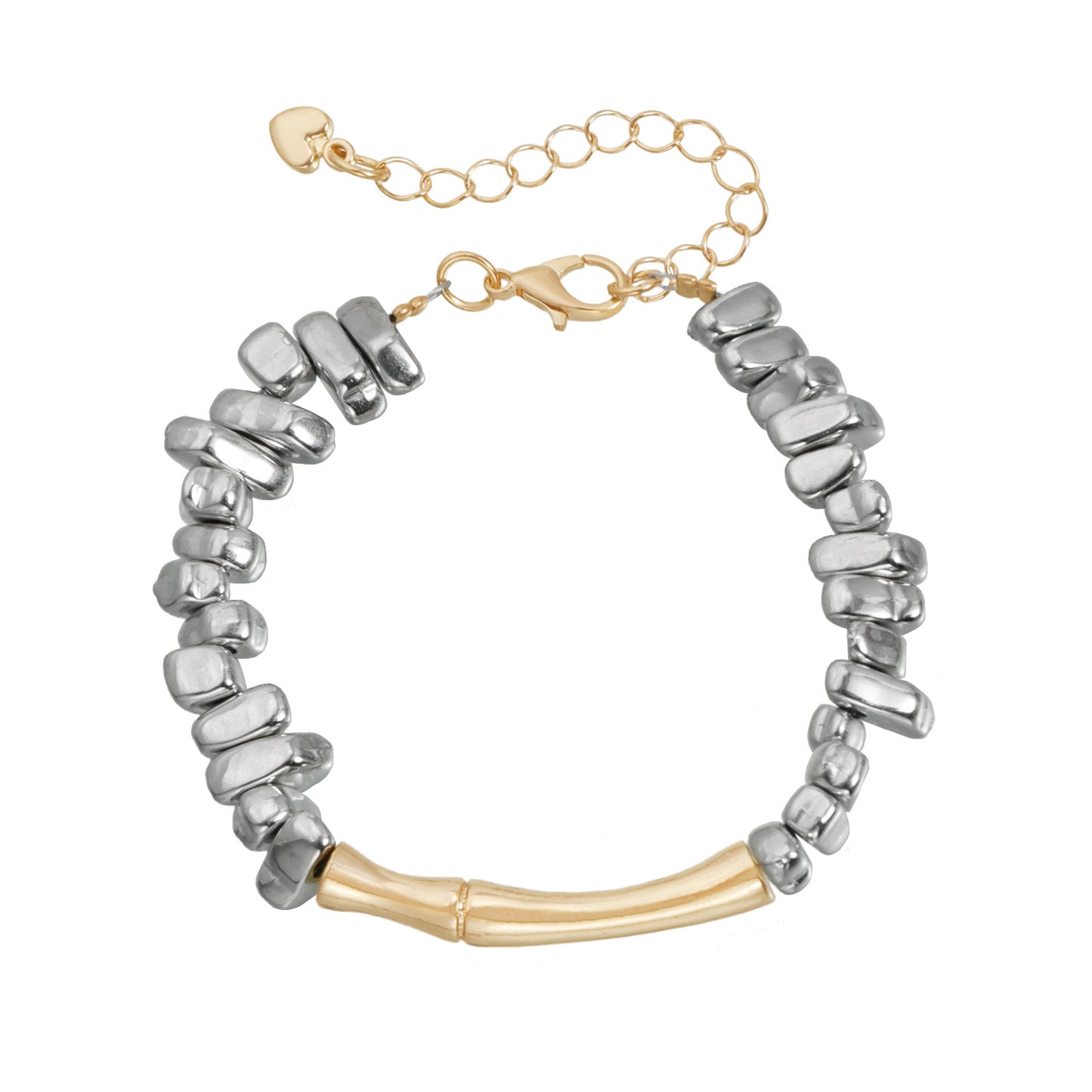 Irregular Geometric Plated Alloy Beaded Necklace Set for Women