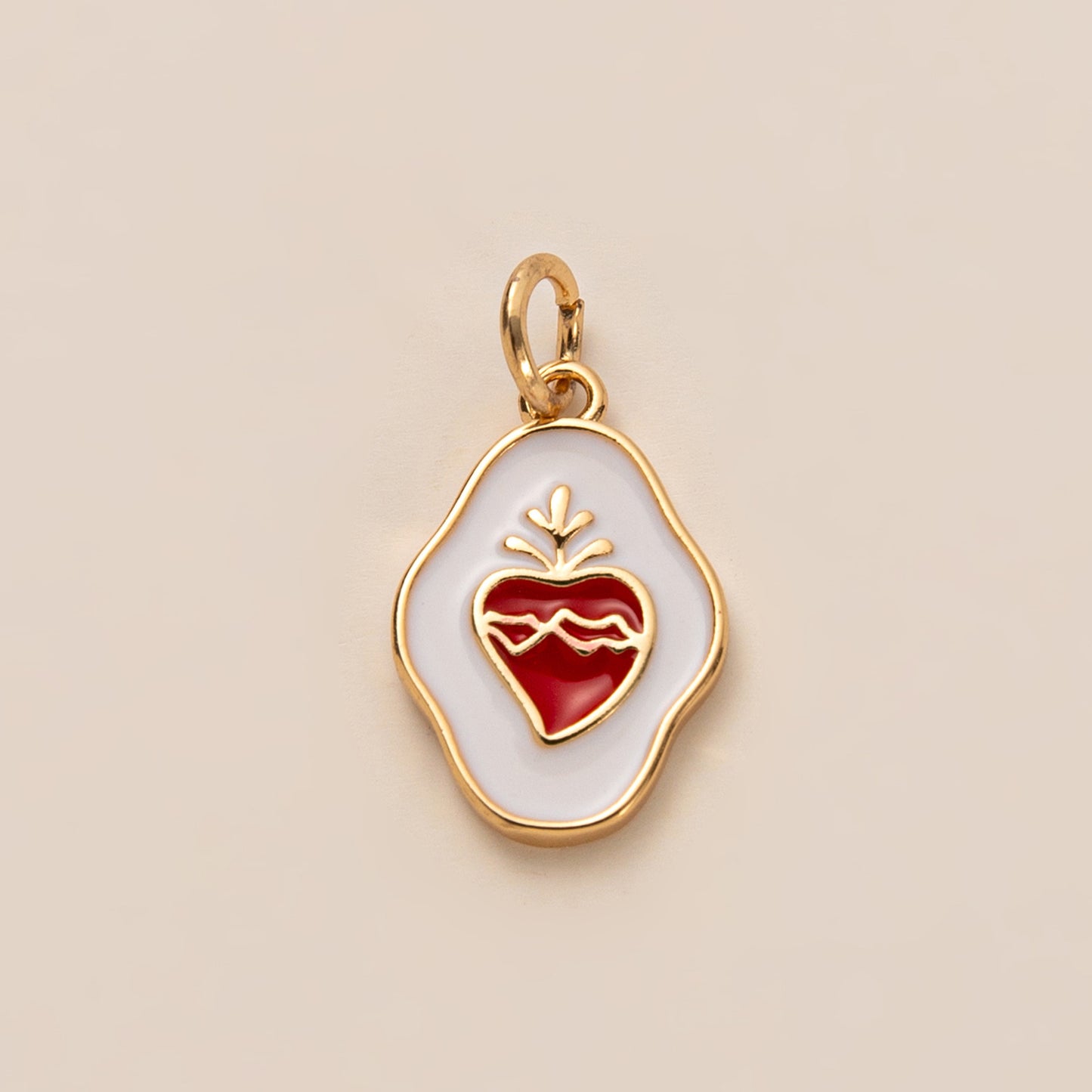 Fashion Heart Shaped Brass Pendant with Cubic Zirconia Inlay Drip Oil Plated Charm Bar for DIY Jewelry