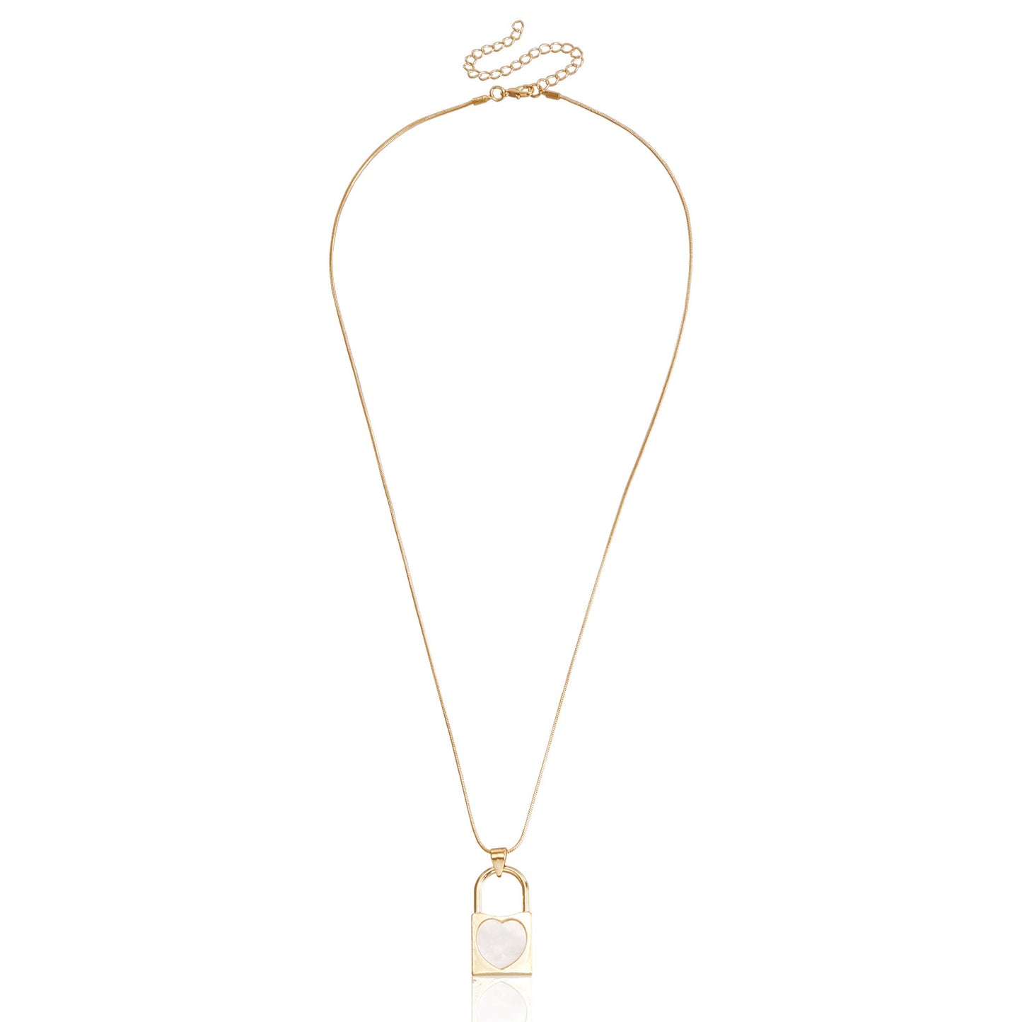 Vintage Heart-Shaped Electroplated Metal Necklace with Snake Chain for Women