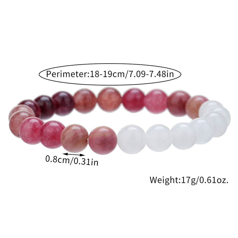 Bohemian Ethnic Natural Agate Crystal Round Beaded Stretch Bracelet