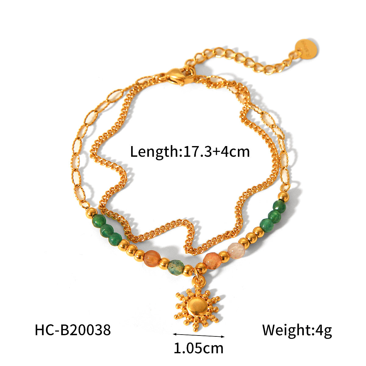 Elegant French-Style Butterfly Beaded Bracelet for Women in Stainless Steel with Plated Finish