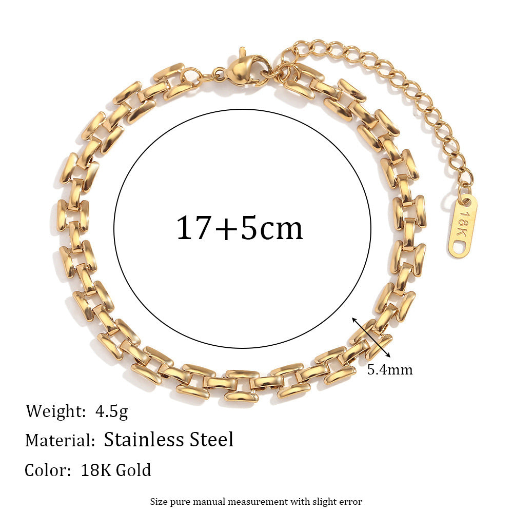 Collana con Ciondolo Quadrato Geometrico Minimalista da Donna in Acciaio Inossidabile Placcato Oro 18K