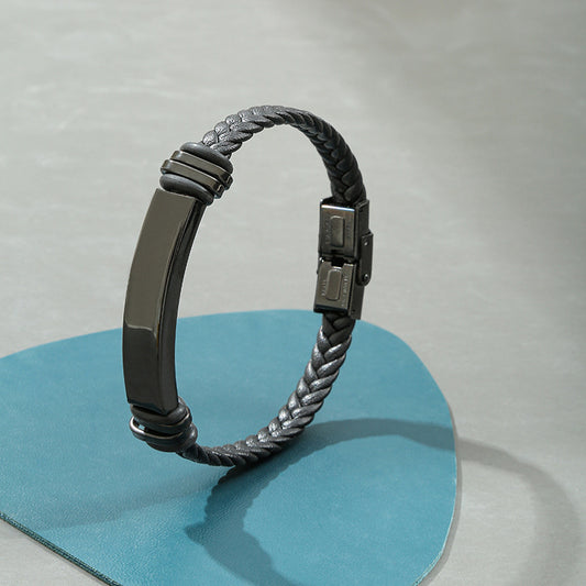 Fashionable Geometric Stainless Steel Braided Bracelet with Plating Finish for Women