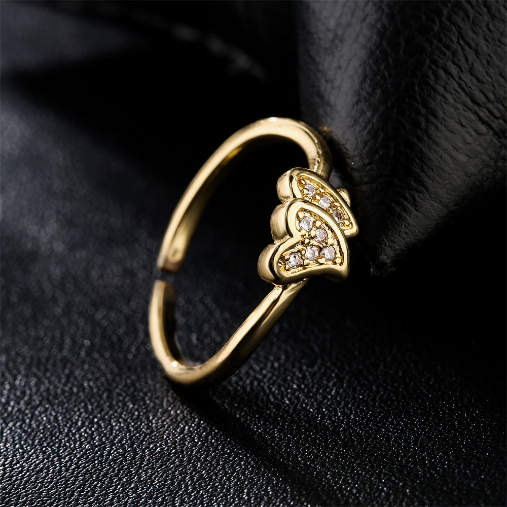 Minimalist Geometric Gold Plated Brass Ring for Women
