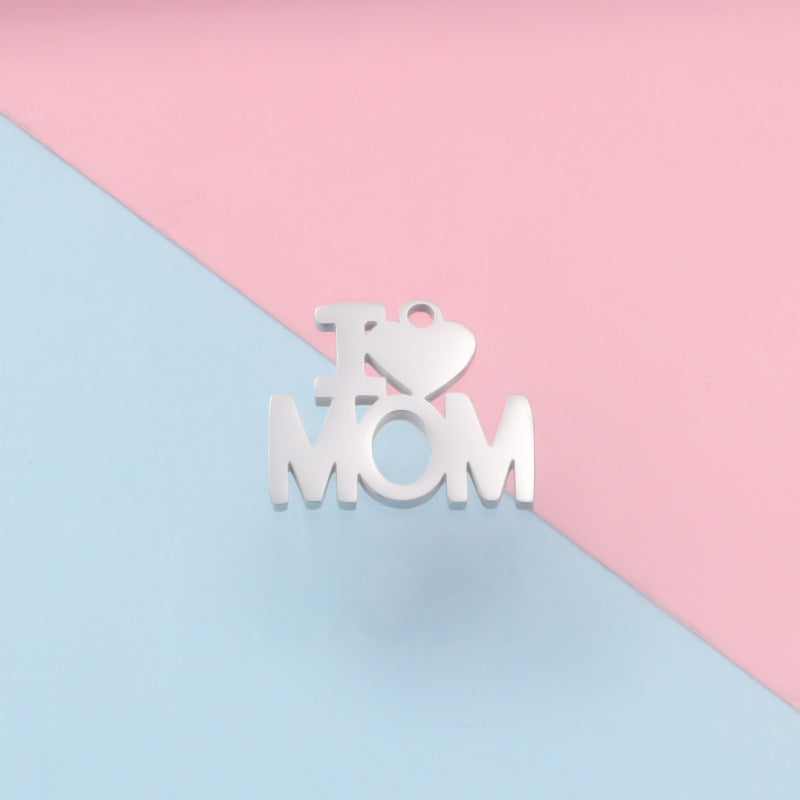 Ciondolo a barra con lettera MOM placcato in acciaio inossidabile minimalista per il regalo della festa della mamma