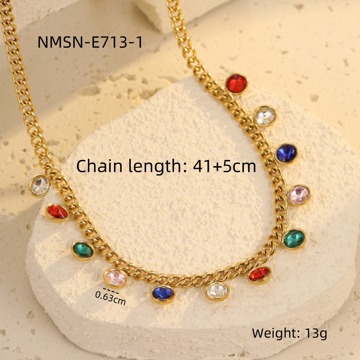 Collana da Donna Minimalista alla Moda con Ciondolo a Nappa in Acciaio Inossidabile, Intarsio di Strass e Finitura Placcata