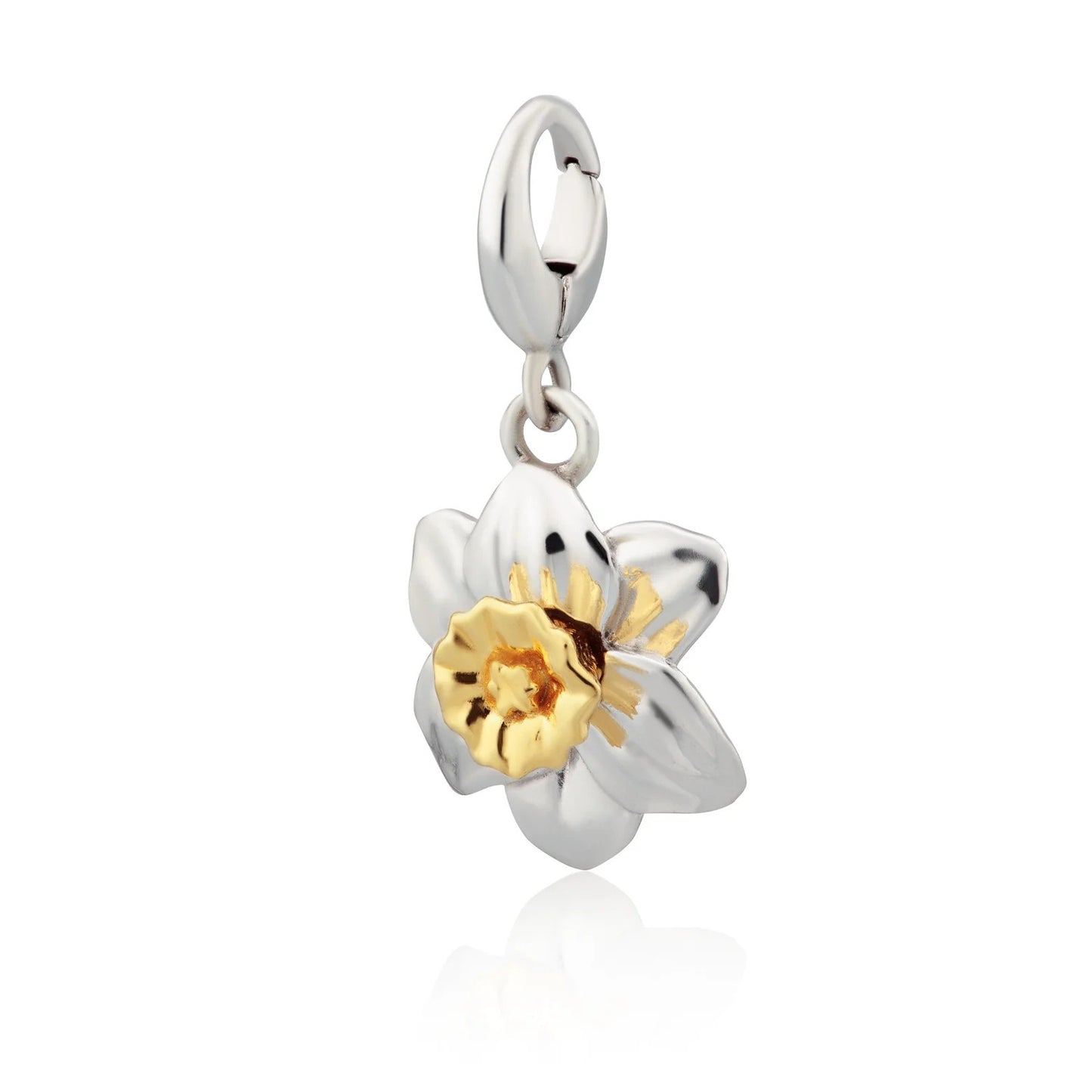 Vintage 18K Gold Plated Stainless Steel Floral Pendant Charm Bar for Women