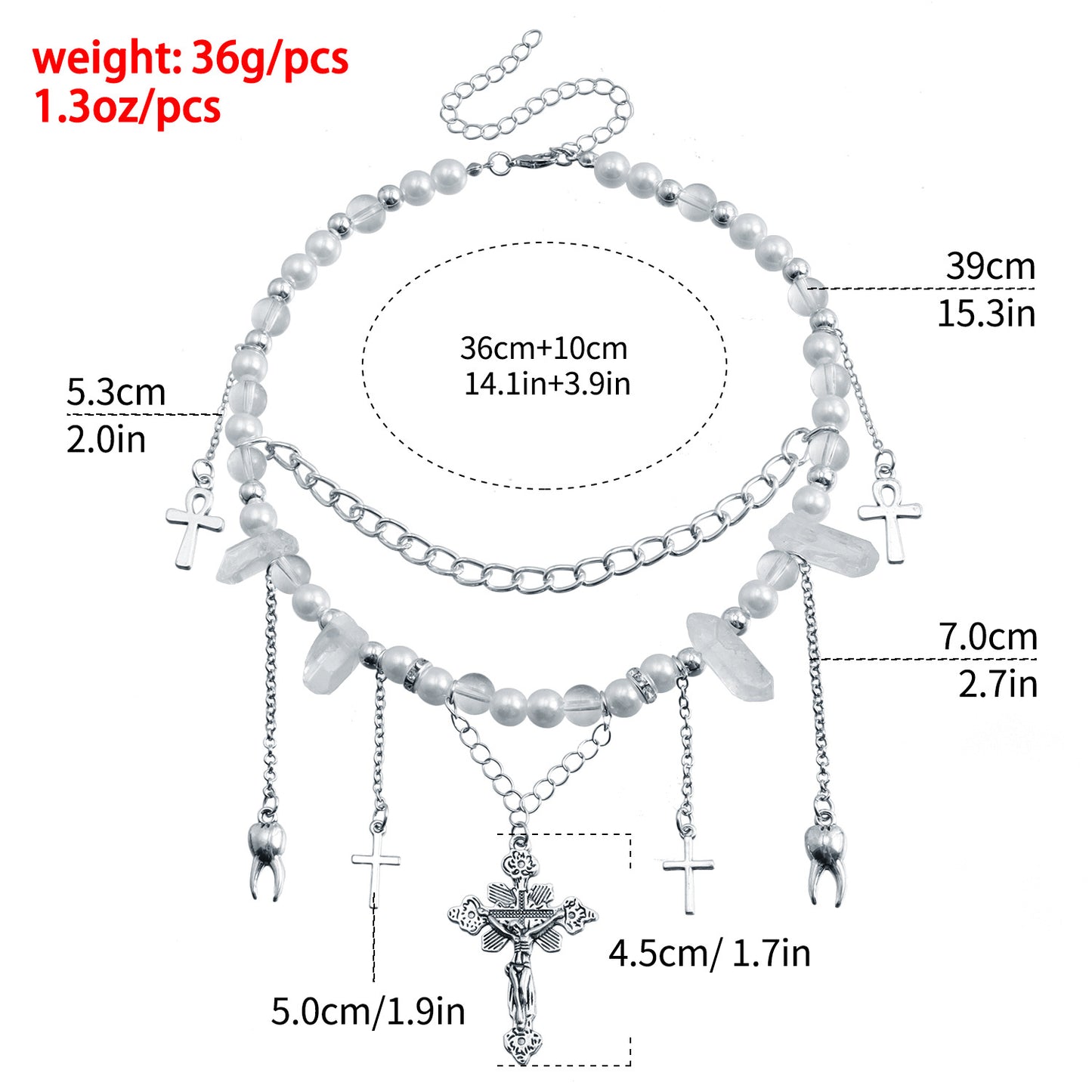 Minimalist Cross Pendant Necklace with Alloy Charm and Imitation Pearl Accents on Delicate Clavicle Chain