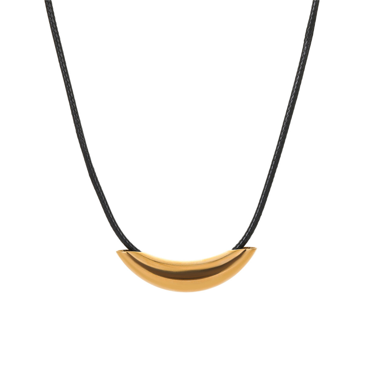 Collana Minimalista Geometrica da Donna Placcata in Acciaio Inossidabile con Tubo Curvo