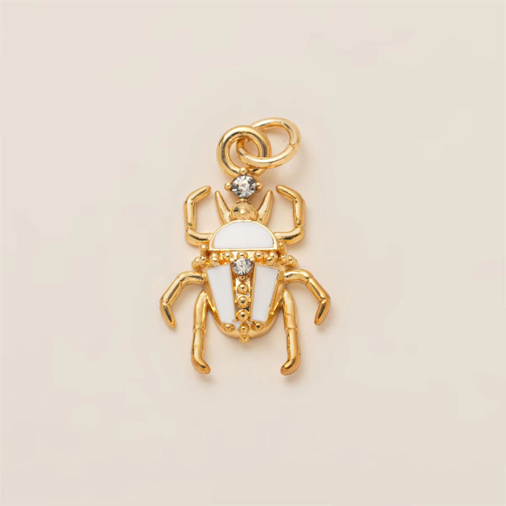 Minimalist Luxury 18K Gold Plated Brass Insect Butterfly Pendant with Cubic Zirconia Charm Bar for Unisex