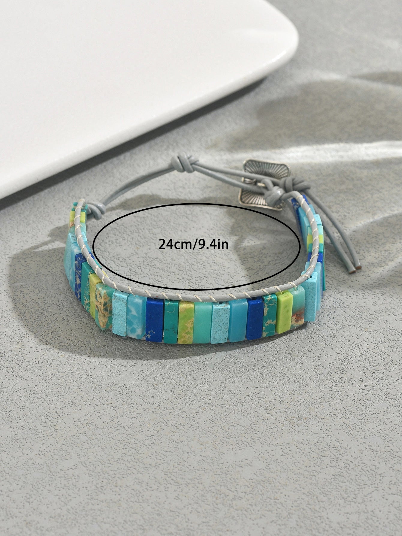 Geometric Style Women's Bracelet with Natural Stone Beads and Woven Design for Everyday Wear