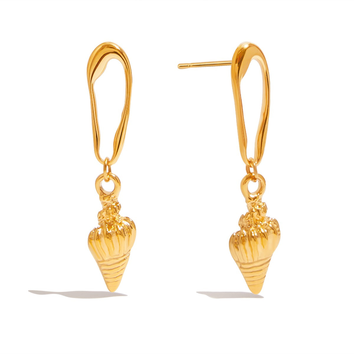18K Gold Plated Geometric Stainless Steel Earrings for Women