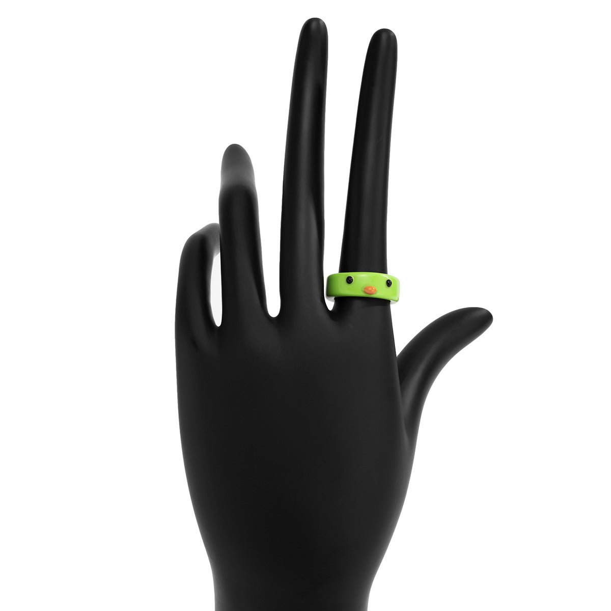 Minimalist Sweet Animal Frog Floral Resin Ring for Women