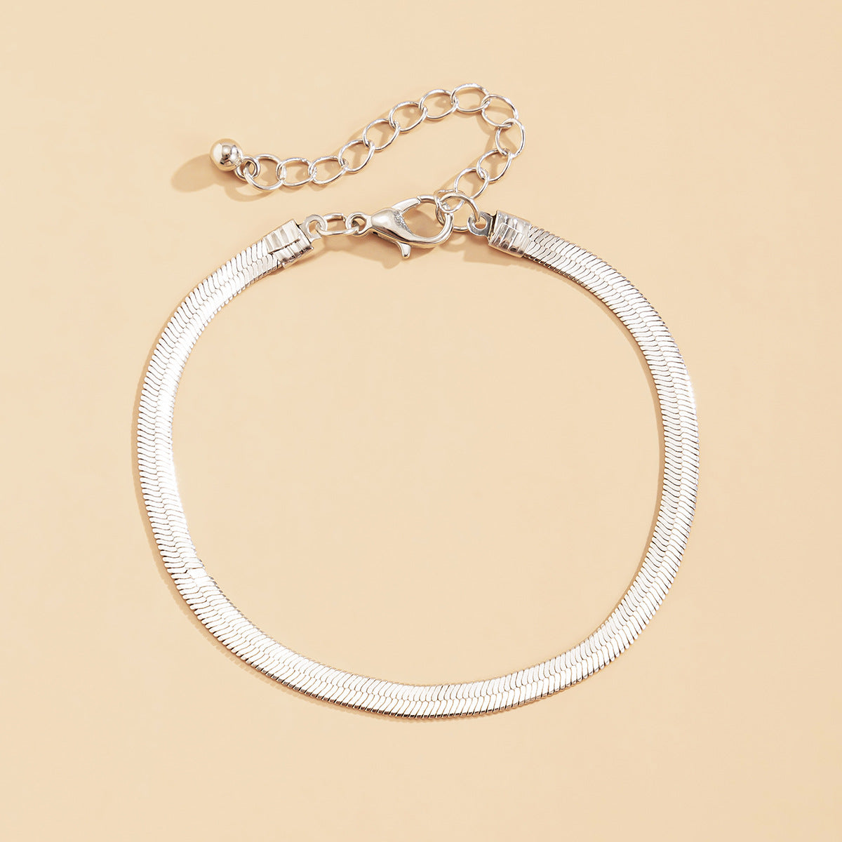 Minimalist Geometric Brass Snake Chain Bracelet for Women