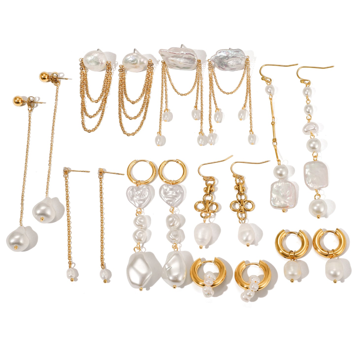 Pendientes geométricos de acero inoxidable con acabado chapado para mujer, elegantes, de lujo, joyería para la oreja