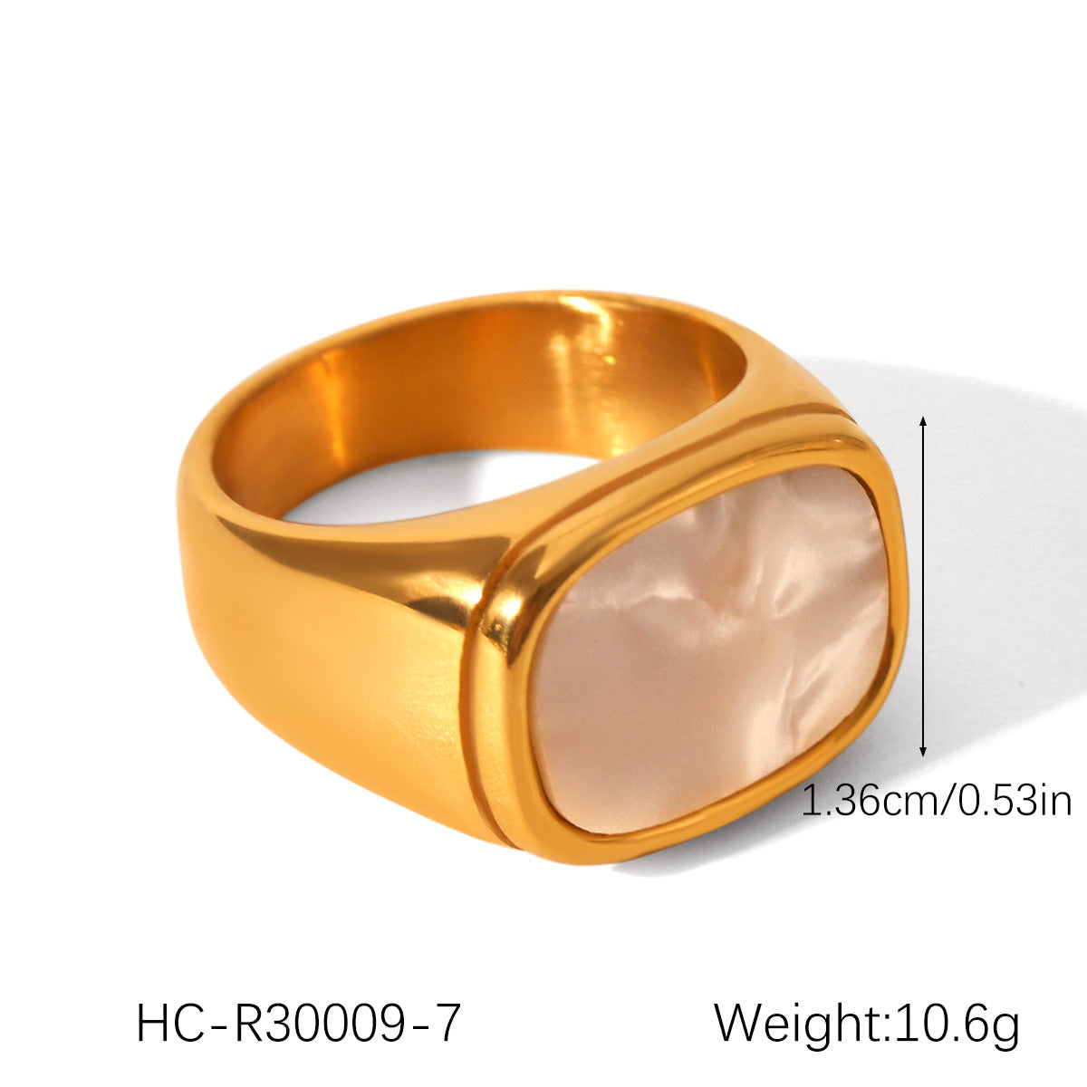 Minimalist Geometric Stainless Steel Ring for Women with 18K Gold Plating Titanium Steel Finish