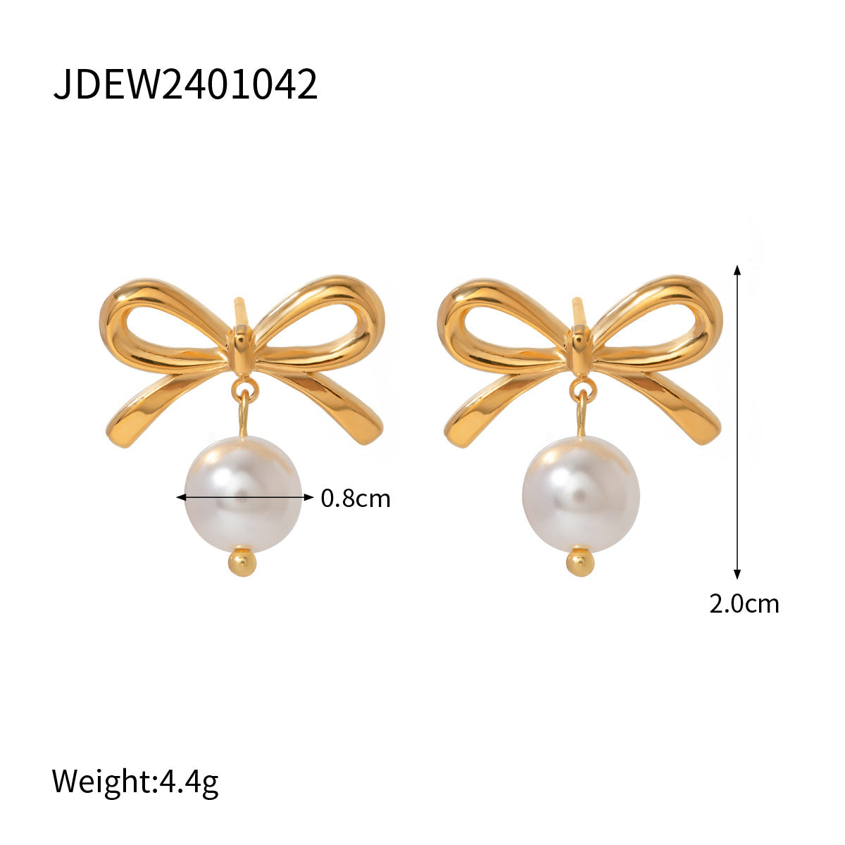 Pendientes colgantes de ginkgo de acero inoxidable chapado en oro de 18 quilates estilo Ins con perla de agua dulce para mujer