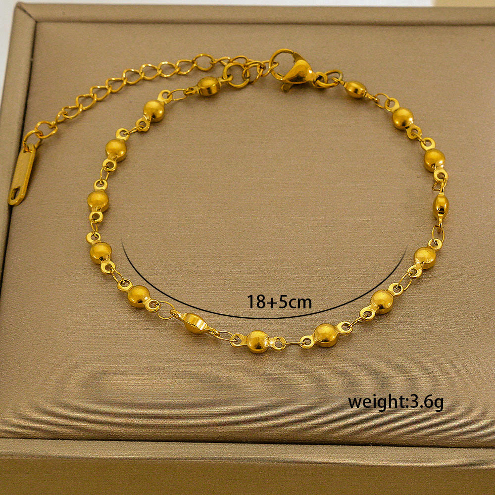 Set di bracciali multistrato minimalisti in acciaio inossidabile con placcatura sottovuoto, da indossare tutti i giorni