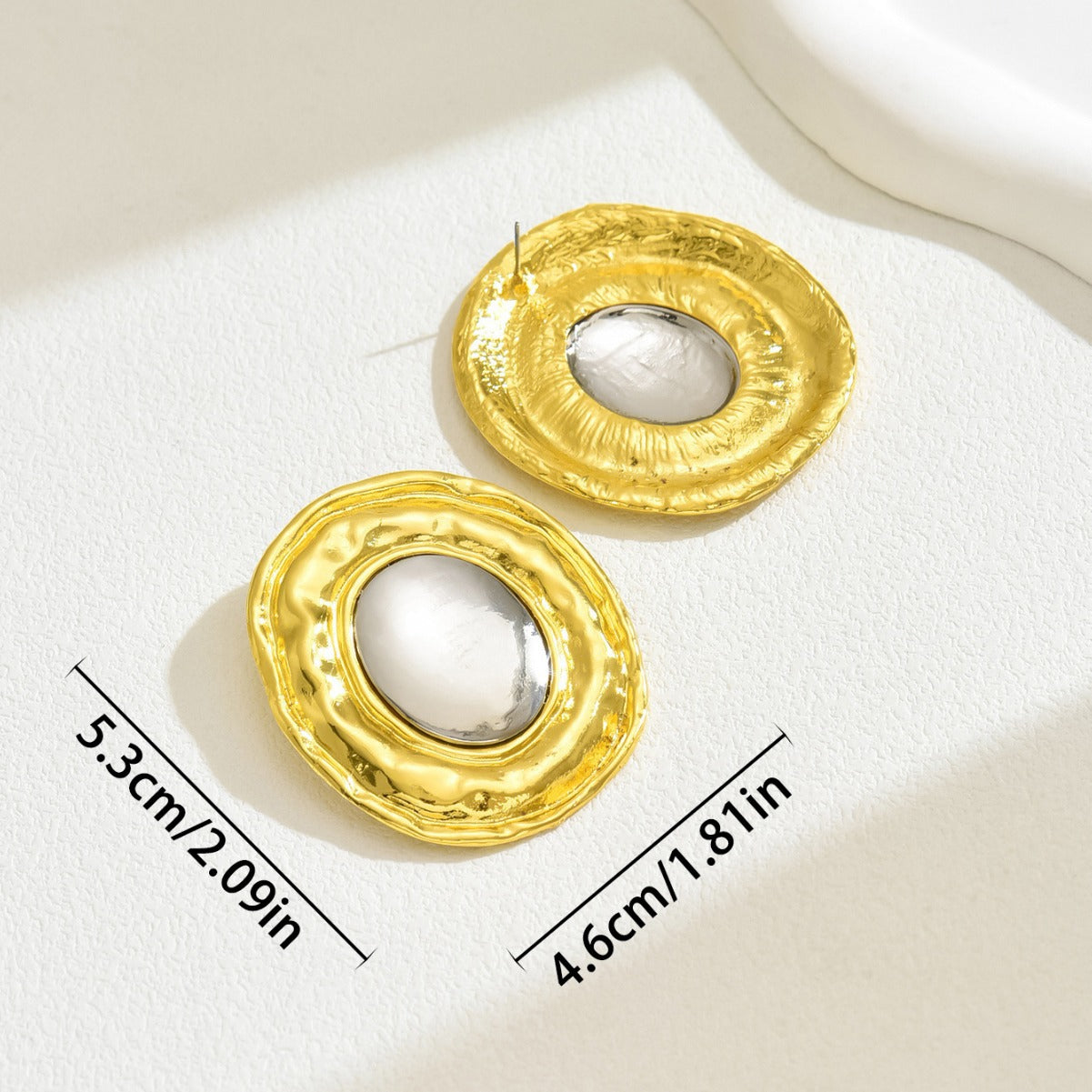 Orecchini a perno da donna a cerchio geometrico placcati oro 18 carati di lusso minimalista